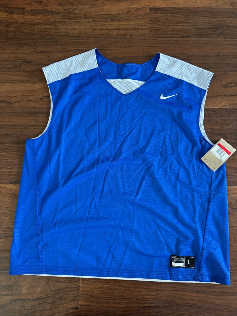 Nike Men’s reversible Blue and White Sleeveless Athletic Jersey